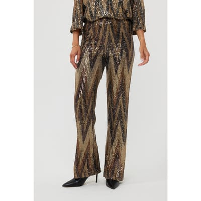 EsQualo Trousers Sequins Zigzag Print Größe: 34 | Stoffhosen Outlet | Damen