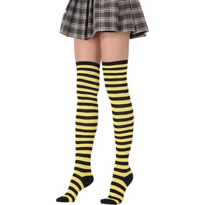 Nieuwe Sokken Lange Schacht Dames Japanse Blauw-Witte Streep Over-de-Knie Sokken Dij Sokken Dijhoge Kousen Kniehoog One Size