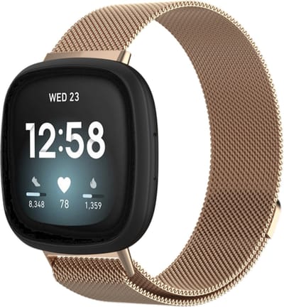 MY PROTECT - Milanese Bandje Geschikt Voor Fitbit Versa 3 / Versa 4 / Fitbit Sense - Milanees Fitbit Bandje - Rosé Goud