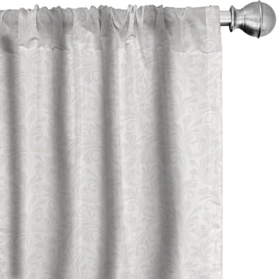 ABAKUHAUS – 2x Gordijnen Microfaser 75x245 cm Beige-Wit – Halfdonker