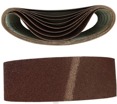 Dailygoods- Schuurbanden 75 x 457 mm - 10 stuks - Korrelgrootte 60 - Kunstharsgebonden - Geschikt voor hout/metaal/lak/roest - Hoogwaardig korund schuurmiddel - Schuurrollen