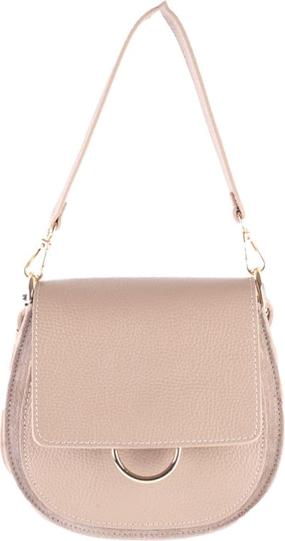Giuliano lederen schoudertas Magnolia - Taupe - Suède - Made in Italy