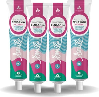 BEN&ANNA - Toothpaste Smile with Fluoride Wildberry - 75ml - 4 Pak