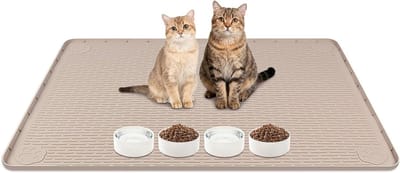 Dikke, waterdichte kattenvoer mat met verhoogde rand, antislip en gemakkelijk schoon te maken - perfect voor huisdieren