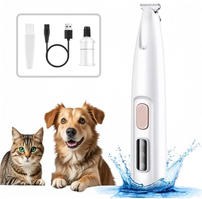 Cuhostki - 1 Stuks - Honden Tondeuse - Hondentrimmer - Huisdier Scheerapparaat Met LED-Licht - Trimmer 18mm - USB-opladen - Wit - 16x3cm - Veilig & Stil