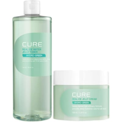 CURE Aloë Jelly Toner [500ml] + Jelly Crème [100ml] Speciale Hydratatie Duo - Jeju Aloë Vocht Diepe Set