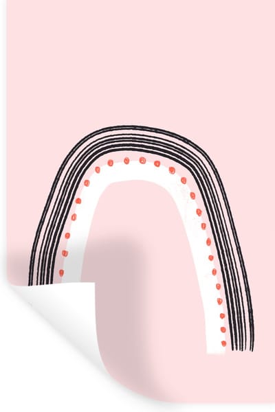 Muurstickers - Sticker Folie - Regenboog - Minimalisme - Roze - 20x30 cm - Plakfolie - Muurstickers Kinderkamer - Zelfklevend Behang - Zelfklevend behangpapier - Stickerfolie