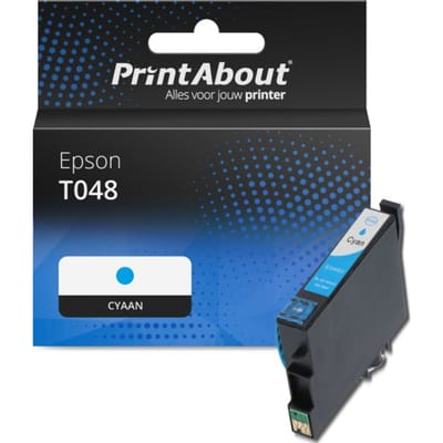 PrintAbout huismerk Inktcartridge T048 (C13T048240) Cyaan Geschikt voor Epson