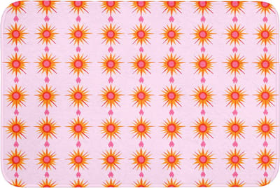 WC mat 90x60 cm - Antislip - Zon - Motief - Roze - Toiletmat - Vloermat - Douchemat - Toilet tapijt - Toiletmatten