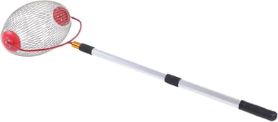 Omquot Notenverzamelaar, Roestvrijstalen Arbeidsbesparende Notenplukker Bovenrol met Telescopisch Handvat voor Kastanjes, Walnoten, Speelgoed, Tennisballen (L) (L) ()