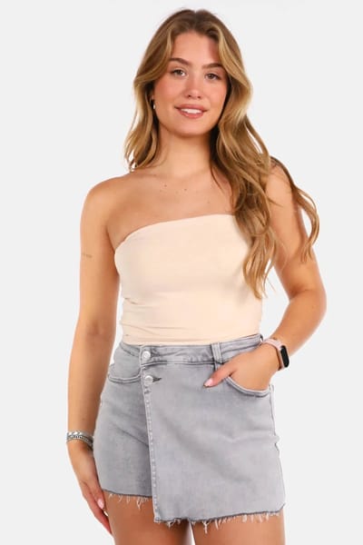 Getdrezzed Top - Maat: XS - Bandeau top travel beige