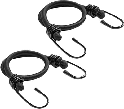 Multifunctionele Zwarte Elastische Touwen met Haken voor Buiten, Camping en Fietstransport (8mm x 60cm)