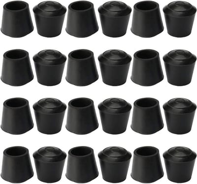 24 Stuks Rubberen Stoelpootdoppen 12mm Binnendiameter voor Meubels