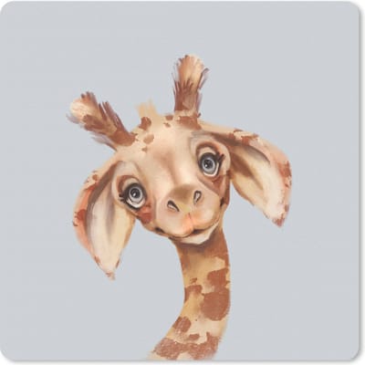 Muismat 20x20 cm - Mousepad Giraf - Jungle - Dier - Muismatten