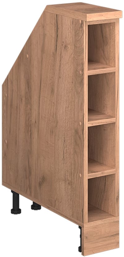 Vicco R-Line Keukenkast voor schuine wand – 15 cm met 4 compartimenten, kastromp 60 cm diepte Krachtige eik goud