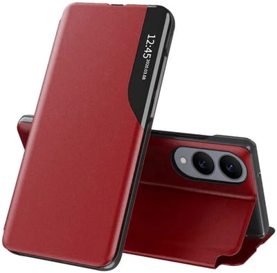 Hoesje geschikt voor Samsung Galaxy S25 Edge - Techsuit eFold Book Case - Rood