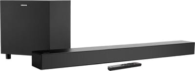 MEDION S61022 3.1 Dolby Atmos Soundbar met draadloze subwoofer (voor tv-apparaten, Bluetooth 5.3, HDMI eARC CEC, optische ingang, AUX, 3 x 20 W + 60 W (RMS) subwoofer draadloos, afstandsbediening, wan