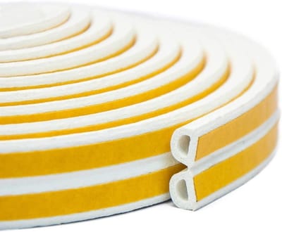 10 m afdichtingstape voor deuren en ramen, zelfklevende deurafdichting, raamafdichting, anti-botsing, afdichtstrips, rubber, schuim, afdichtstrips, geluidsisolatie, wit