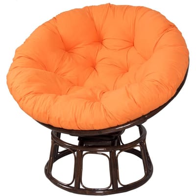 40-inch Papasan stoelkussen terraskussen Comfortabele hangstoel rond vloerkussen 100x100cm oranje