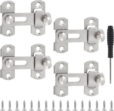 Dailygoody - Zilver Grendelslot - Deurslot Roestvrij Staal - 3 inch - Veiligheid - Anti-diefstal - Geschikt voor Deuren en Ramen - Zilver
