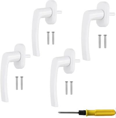 Aluminium raamgreep - Raambeslag set - Ramen en deuren - Duurzaam aluminium legering - 35 mm pin - Wit