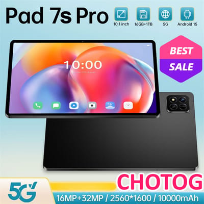 Chotog New Pad 7S Pro Tablet Android 15 Tablet 10000mAh Batterij Kinder-GPS Tablets Originele 10.1 Inch Tablet PC Globale Versie 22GB+2TB 5G Dual SIM Tablet
