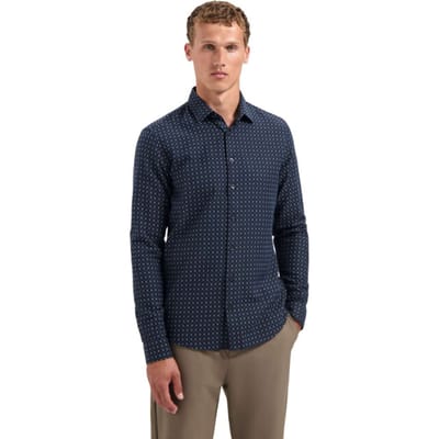 No Excess Shirt Mini Jacquard Night Maat: XXL | Zakelijke Overhemden Outlet | Heren | Blauw