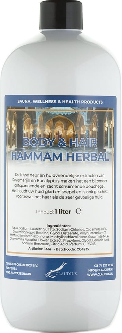 Body & Hair Hammam Herbal 1 Liter - 2 in 1 voor lichaam en haar.