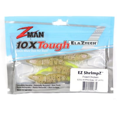 Zman Soft Lure Shrimpz 3,5 Inch 4/Pack Gebakken Kip (2871)