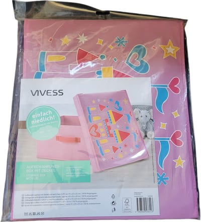 bewaarbox met deksel opvouwbaar roze