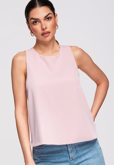 OMBRE Blouse - Loose Fit - Mouwloos - Geen Sluiting Roos M