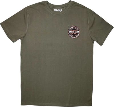 Johnny Cash - Mini American Rebel Logo Heren T-shirt - S - Groen
