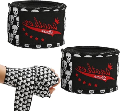 Boksschedel Wraps - Boksuitrusting Handwikkels - Vechtsport Training - Uniek Schedelpatroon - 300 cm - Meerkleurig