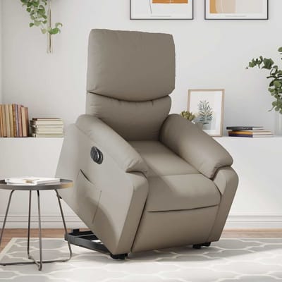 vidaXL - Sta-op-stoel - elektrisch - kunstleer - cappuccinokleurig
