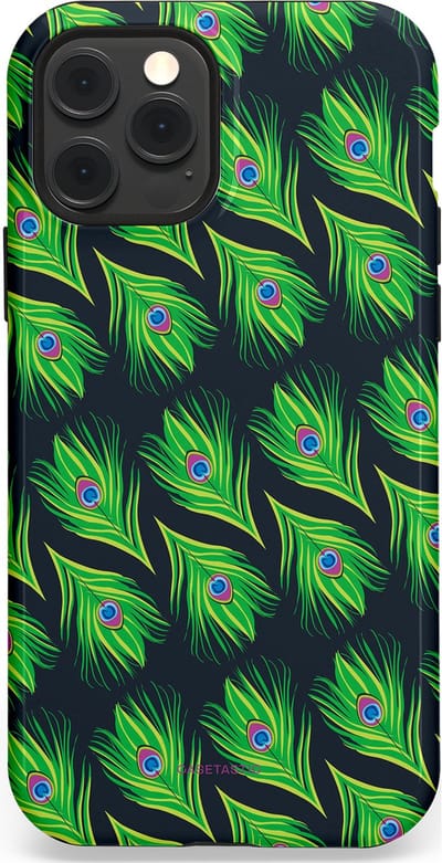 Casetastic Hoesje Geschikt voor Apple iPhone 12/12 Pro Magsafe - Stijlvolle Beschermende Duo-layer Case - Veren van verleiding