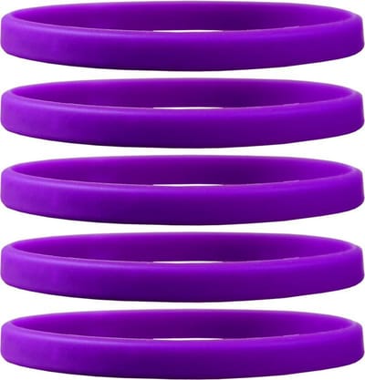 Dinilu - 60 x Smalle Siliconen Armbanden Paars - voor volwassenen