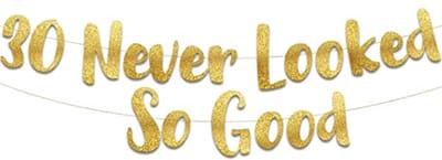 Gouden Glitterbanner 30e Verjaardag - Feestdecoraties voor een Onvergetelijke Viering