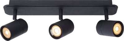 Lucide LENNERT - Plafondspot (Plafondlamp) Badkamer - LED Dimbaar - GU10 - 3x5W 3000K - IP44 - Zwart