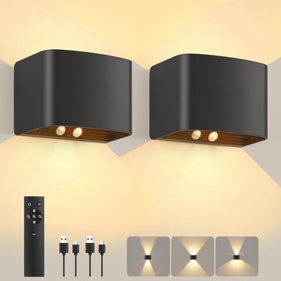 Batterijwandlamp met Bewegingssensor en Afstandsbediening - Oplaadbare LED Wandlamp voor Binnen met 3 Kleurmodi en Helderheid