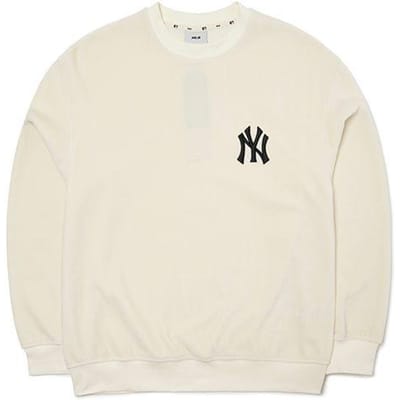 MLB Basic Logo New York Yankees Ronde Hals Lange Mouwen Sweatshirt Unisex sweatshirt Wit 3AMT00314-50CRS XL white