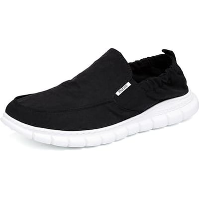 Mocassins d'été pour hommes Chaussures plates Chaussures bateau Chaussures à enfiler Chaussures pour hommes Design de haute qualité Chaussures décontractées confortables Chaussures bateau 43 noir