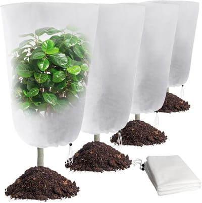 4 Stuks Niet-Geweven Tuinfleece voor Vorstbescherming van Planten, Ademend en Herbruikbaar, 60x80cm, Ideaal tegen Vogels en Insecten