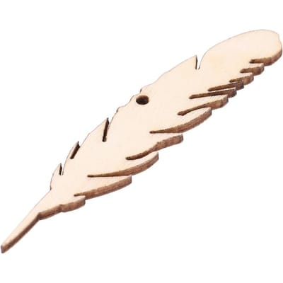 50 Pièces/Sac Plumes Artisanat en Bois Pour Mur Décorations de Pièce de Fête de Mariage Accessoires DIY