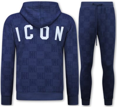 Trainingspak Heren ICON - Tracksuit Heren Twinset - Joggingpak Heren Volwassenen -5837- Blauw