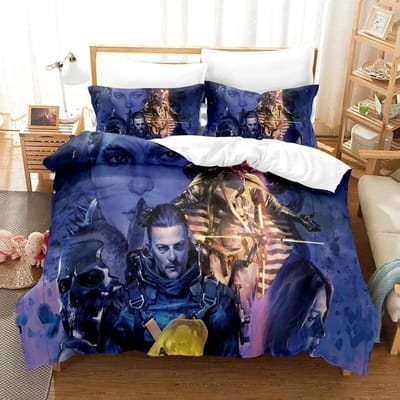 3D Print Death Stranded Beddengoed Set Jongens Meisjes Twin Queen Size Dekbedovertrek Kussensloop Bed Jongens Volwassen Mode Hometextiel EU single(135x200cm)
