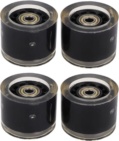Skateboardwielen met Lagers - Longboard Wielen - Stabiel Glijden - Magnetische Kern Effect - 55x45mm - Zwart
