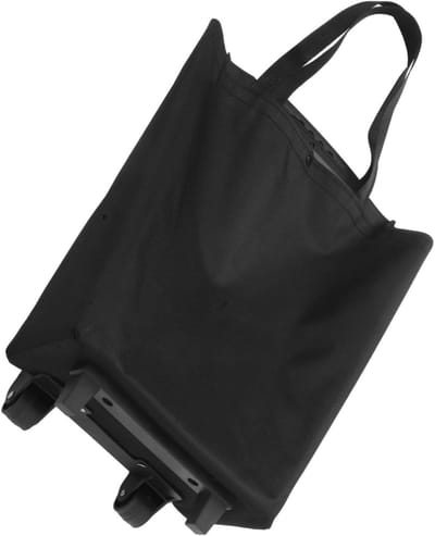 Opvouwbare Boodschappenwagen - Winkel Trolley - Eenvoudig Transport - Grote Capaciteit - 48x27x18 cm - Zwart