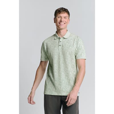 No Excess Polo Pique Allover Printed Green Größe: S | Poloshirts Outlet | Herren | Grün