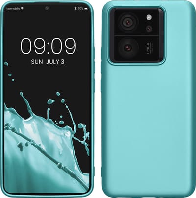 kwmobile telefoonhoesje geschikt voor Xiaomi 13T / 13T Pro - Hoesje voor smartphone - Back cover in metallic mintgroen