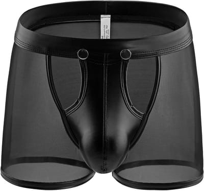 Sexy Boxershorts voor Mannen van Mesh Ondergoed, Lage Taille, Ademend en Lichtgewicht met Uitsnijding